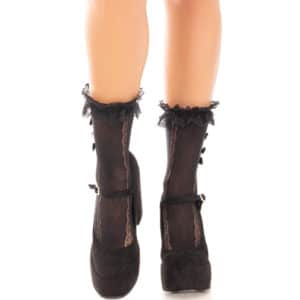 Leg Avenue - Ankle Socks With Ruffles Black