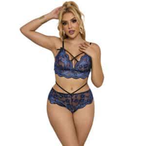 Subblime - 954079 Bra + Panties Lace Blue L/Xl